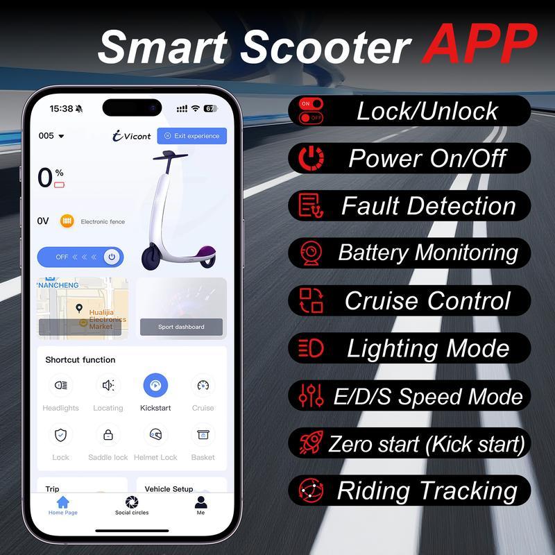 Electric Skateboard Maximum Speed Of 19 MphEquipped With An APP Control SystemEnsuring Safety8.5-inch Honeycomb Solid Tires350-watt Motor12-mile Range Foldable Design Dual Braking System